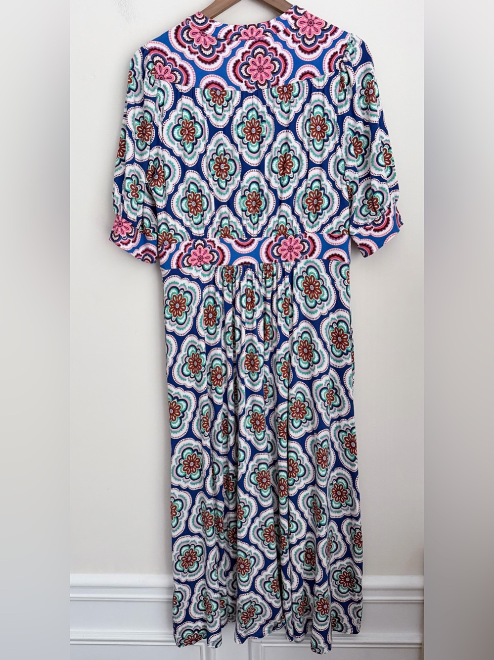 Boden Women’s Lily Jersey Stretch Midi Tea Botanical Dress Sz 10 - Picture 4 of 8